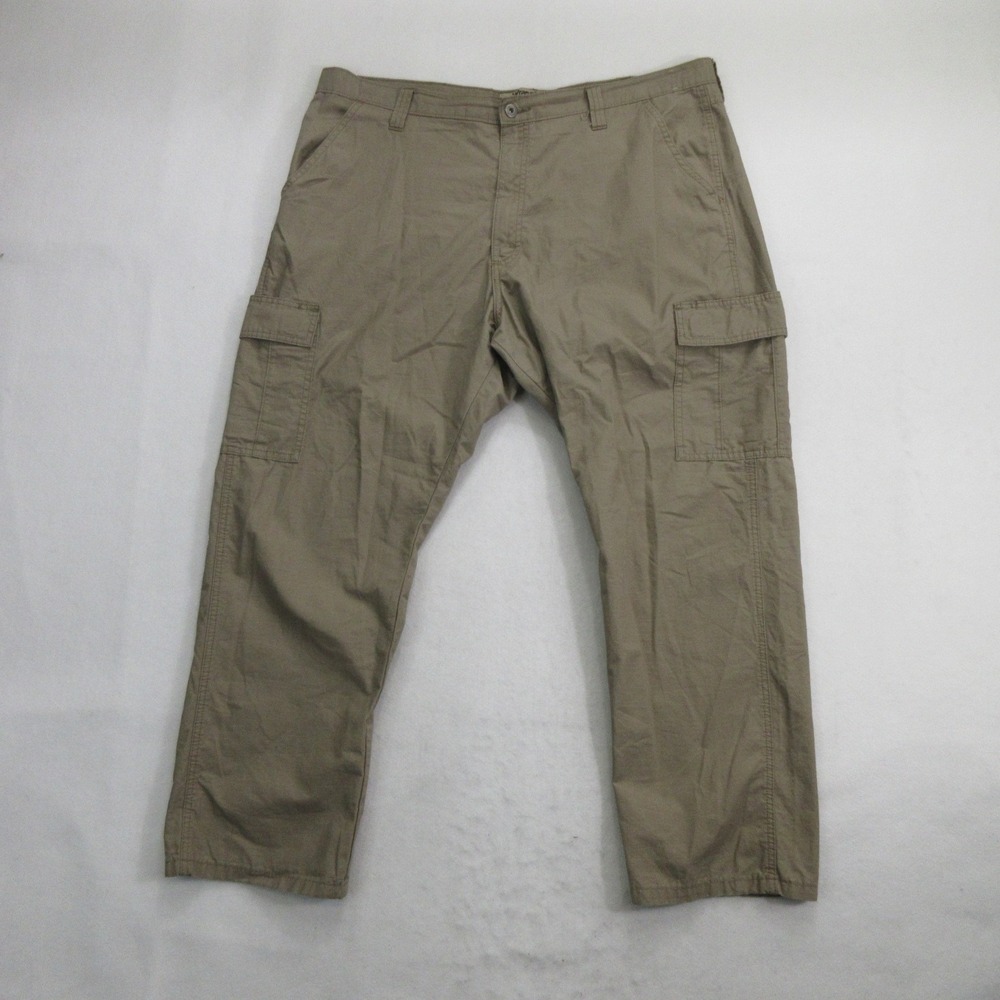 Wrangler Authentics Men's Cargo Pants 40x30 Khaki Beige Cotton Ripstop